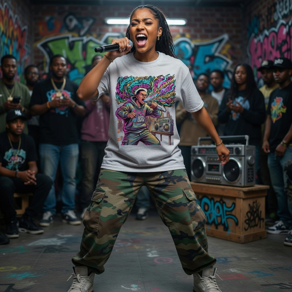 DuQi – Fire Bars Street Cypher Hip-Hop Graphic Tee