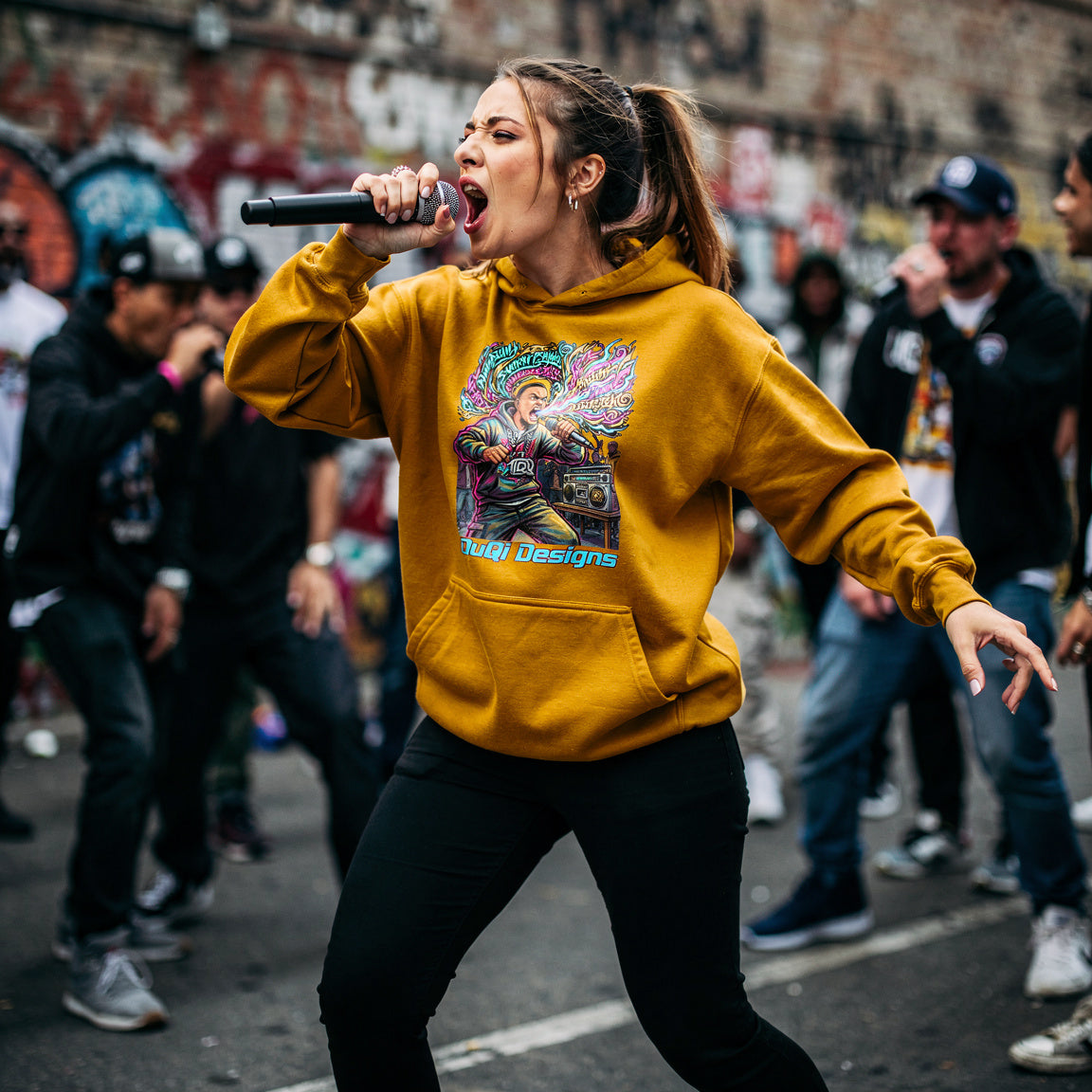 DuQi – Fire Bars Street Cypher Hip-Hop Pullover Hoodie