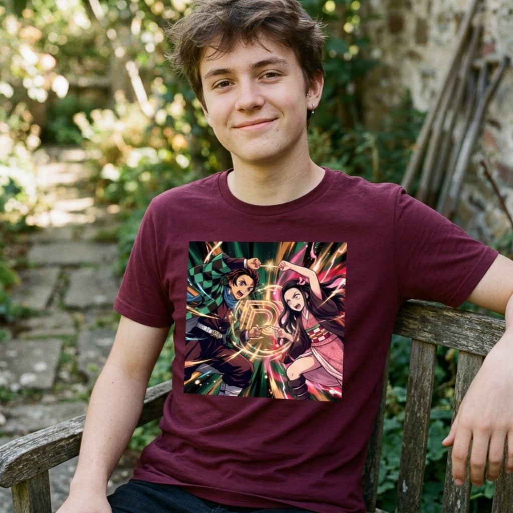Demon Fusion: Tanjiro & Nezuko Kamado Crossover Streetwear T-Shirt