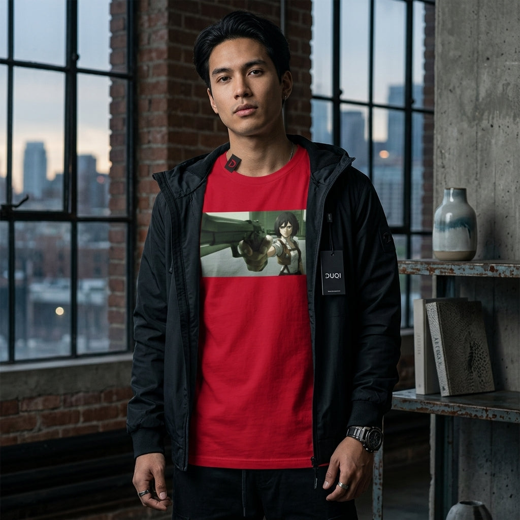 City Shooter Heroine – Anime Gunpoint Matrix Vibes T Shirt