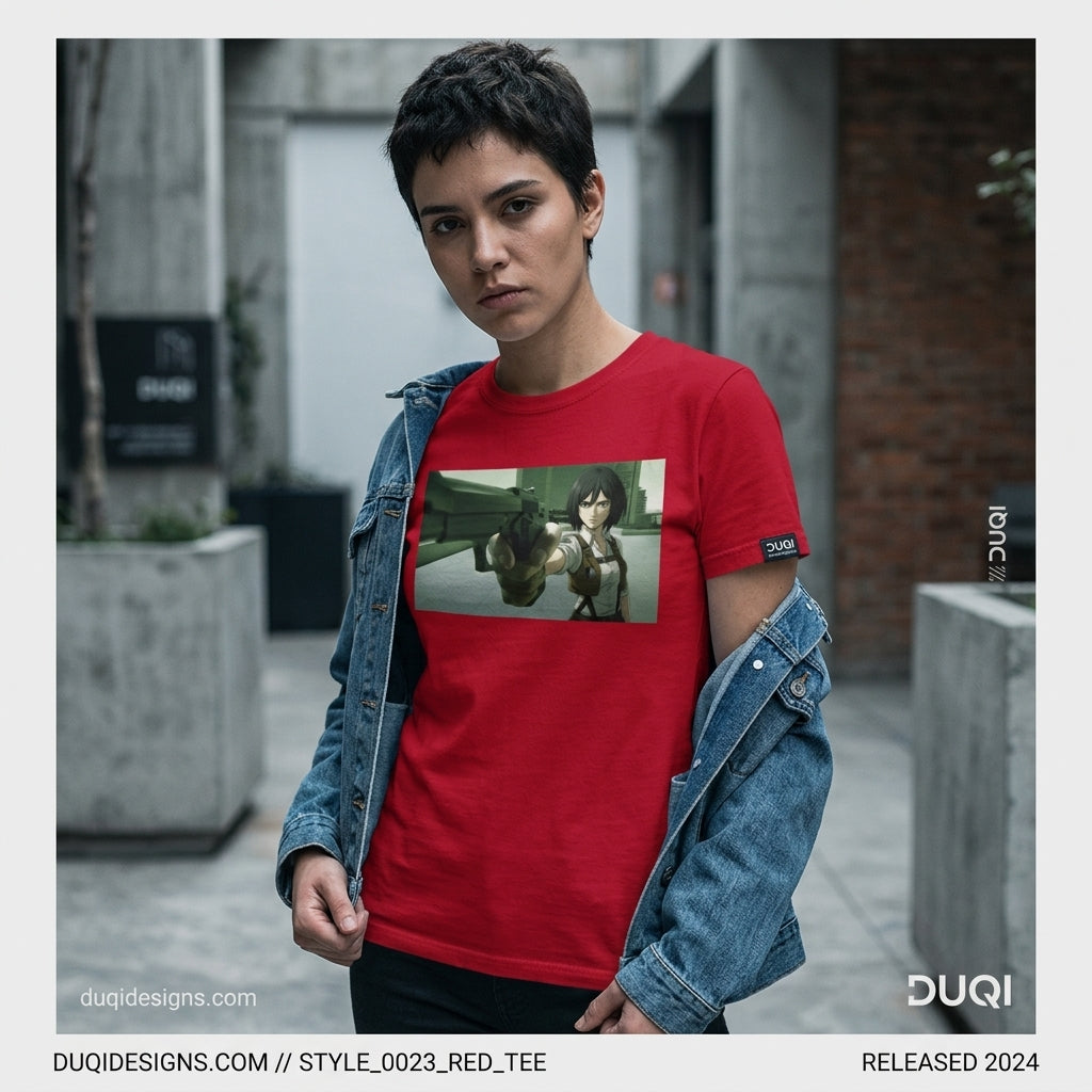 City Shooter Heroine – Anime Gunpoint Matrix Vibes T Shirt
