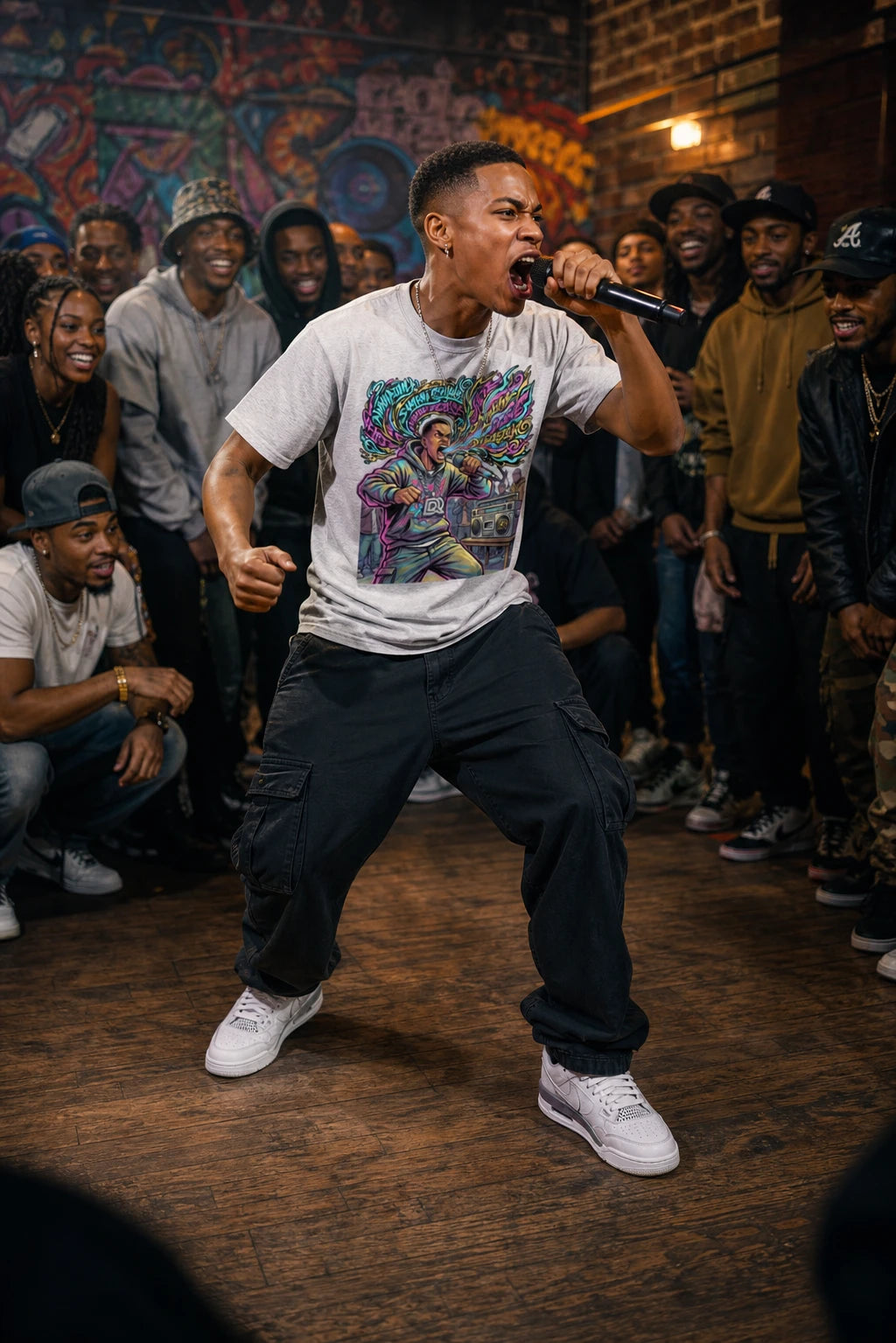 DuQi – Fire Bars Street Cypher Hip-Hop Graphic Tee