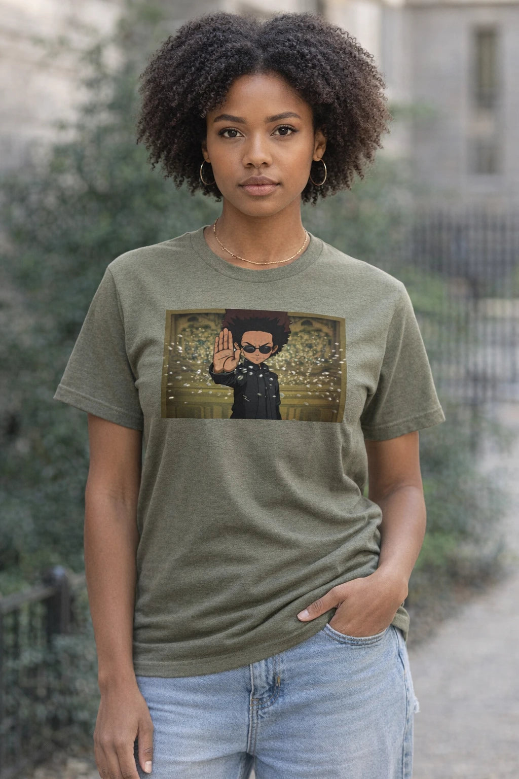 Bullet Time Rebel – Afro Chosen One Hoodie/T‑Shirt
