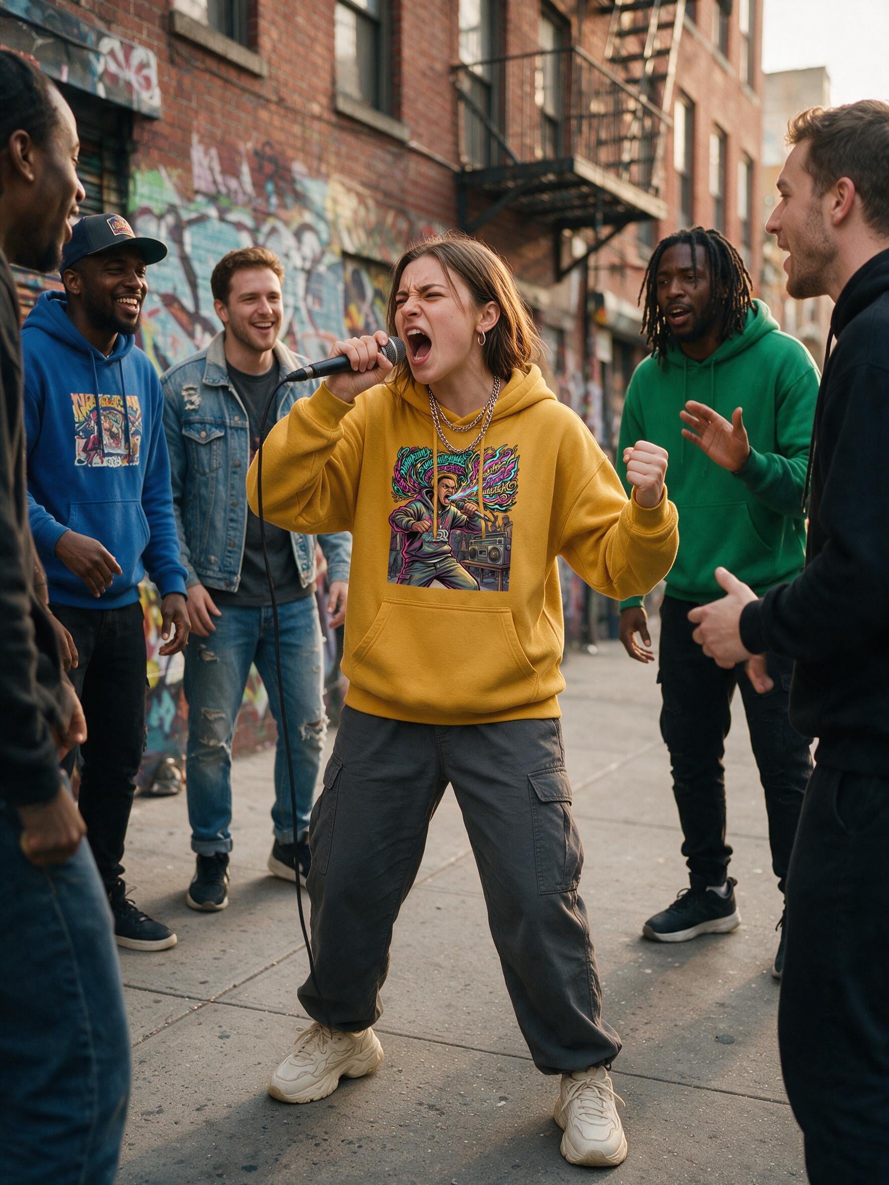 DuQi – Fire Bars Street Cypher Hip-Hop Pullover Hoodie